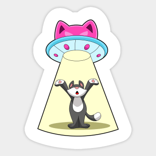 Cat Spaceship Sticker
